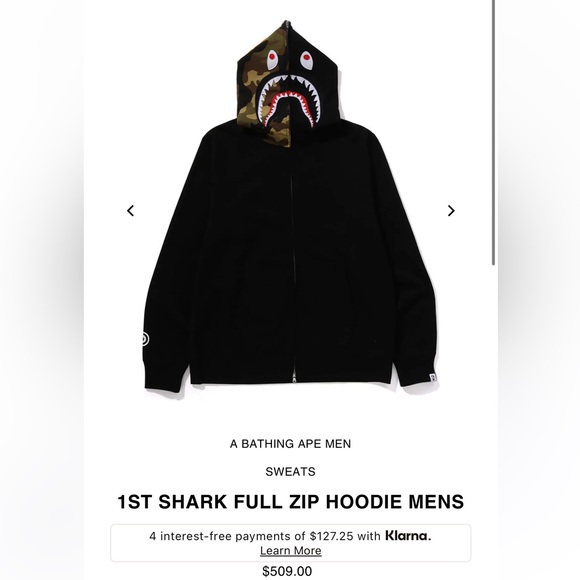 BAPE 1st Hoodie (Deadstock) Size XL and S, Black - Picture 3 of 7